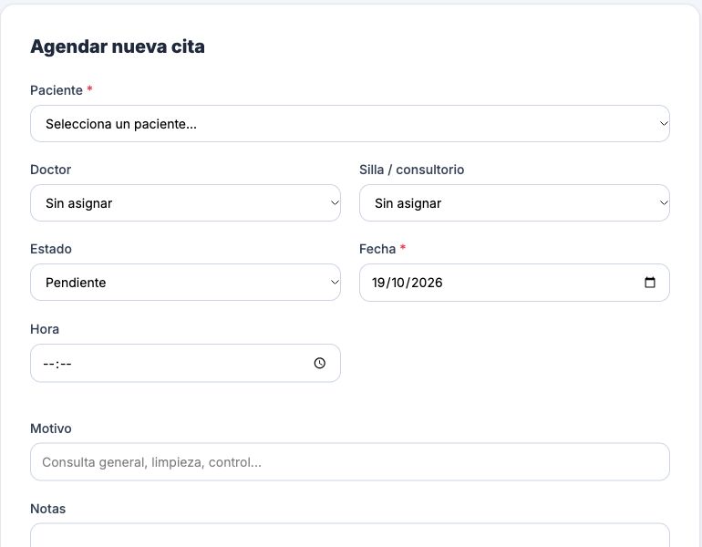 Preparar una cita — pantalla real